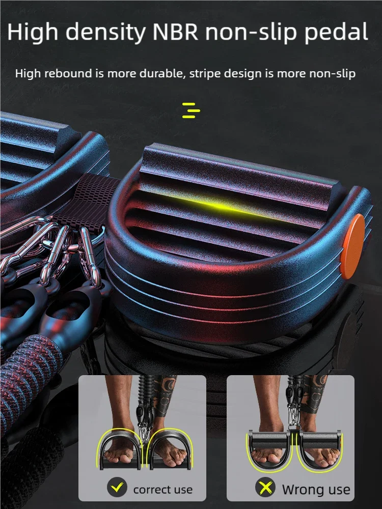 Pedal Type Tensioner Multifunctional Tension Device for men's Fitness,Back, Abdomen, and Abdominal Muscle Training, Pull Rope