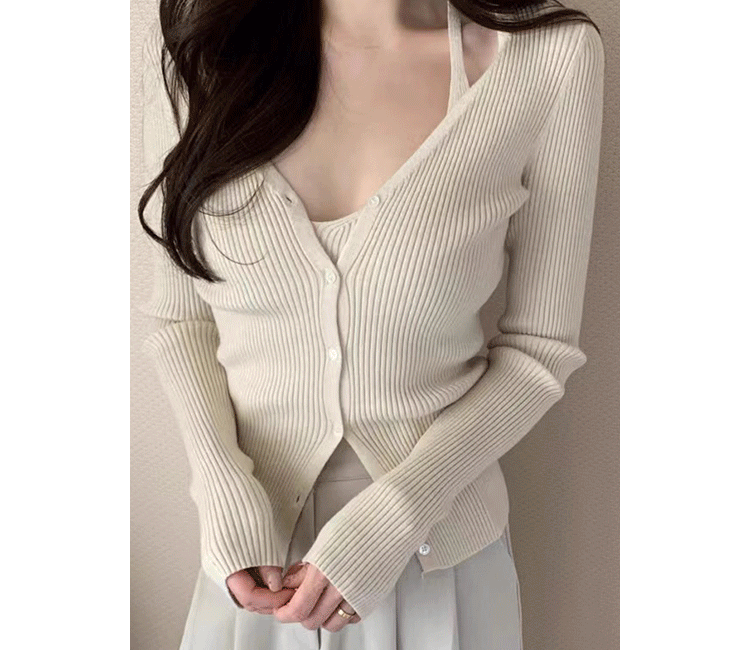 Chic V-Neck Knitted Open Cardigan Top Women's