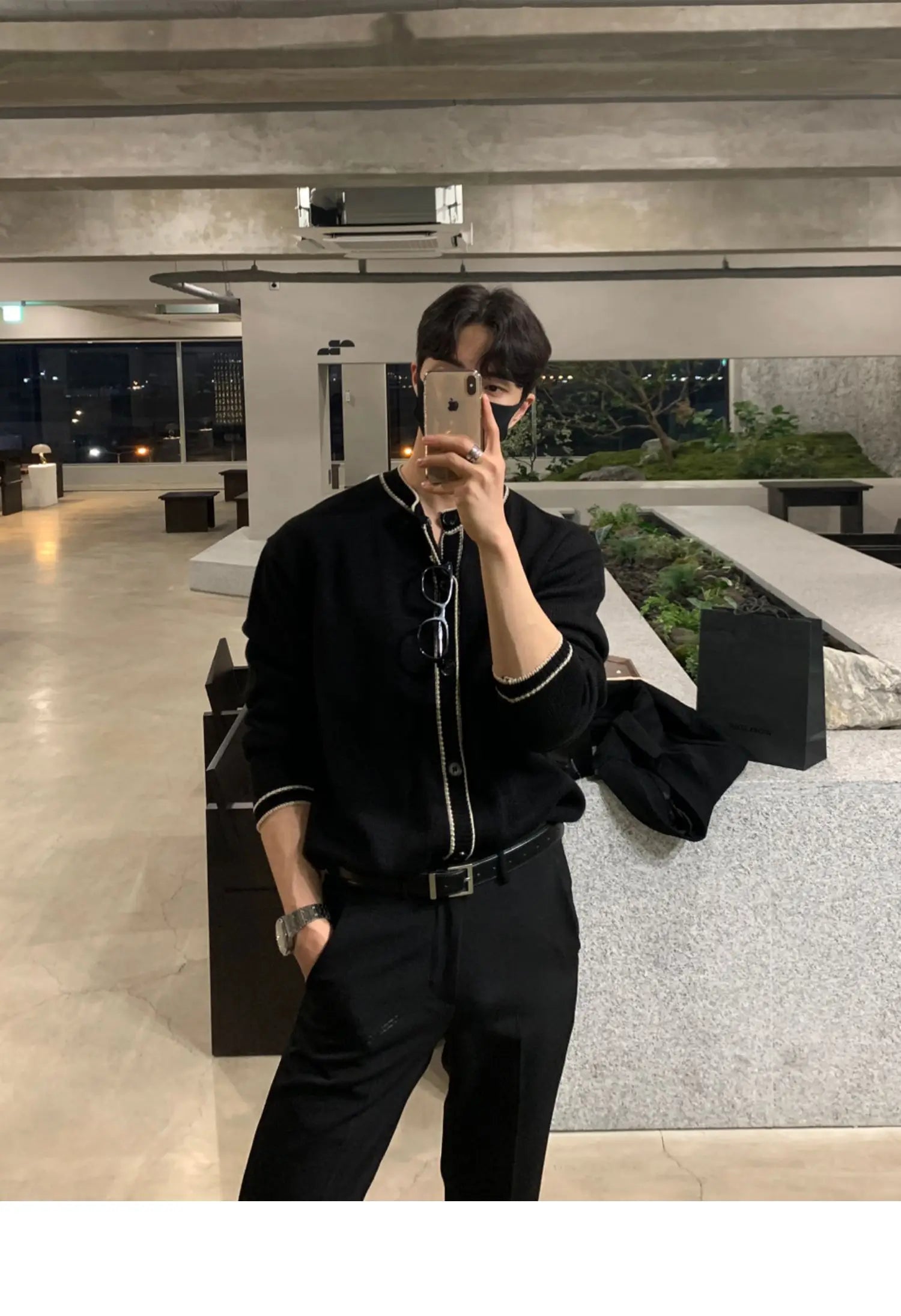 Fashionable Zipper Knitted Sweater Men's