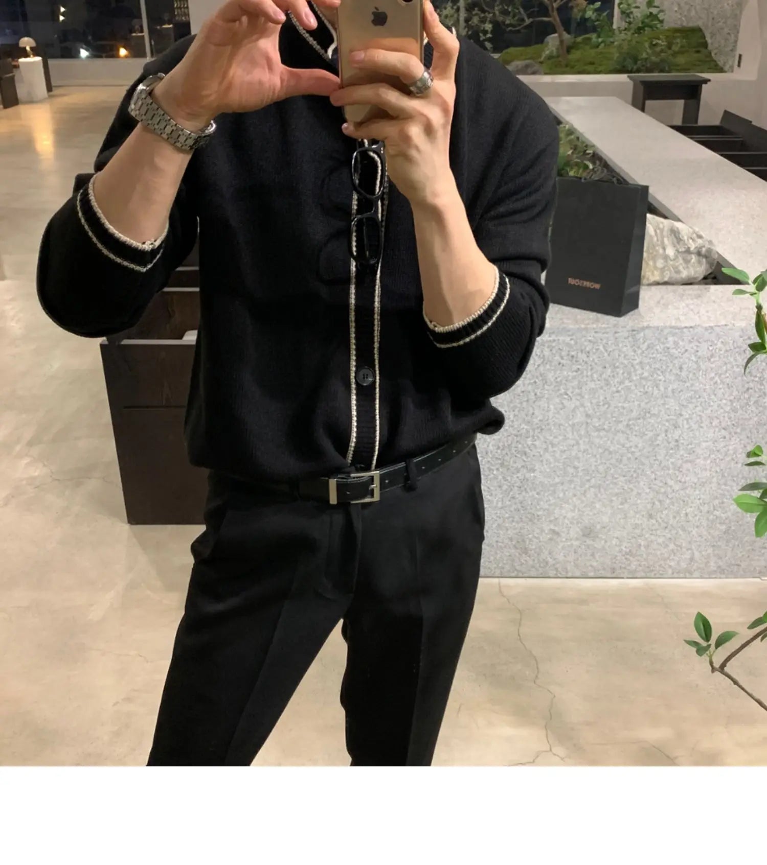 Fashionable Zipper Knitted Sweater Men's