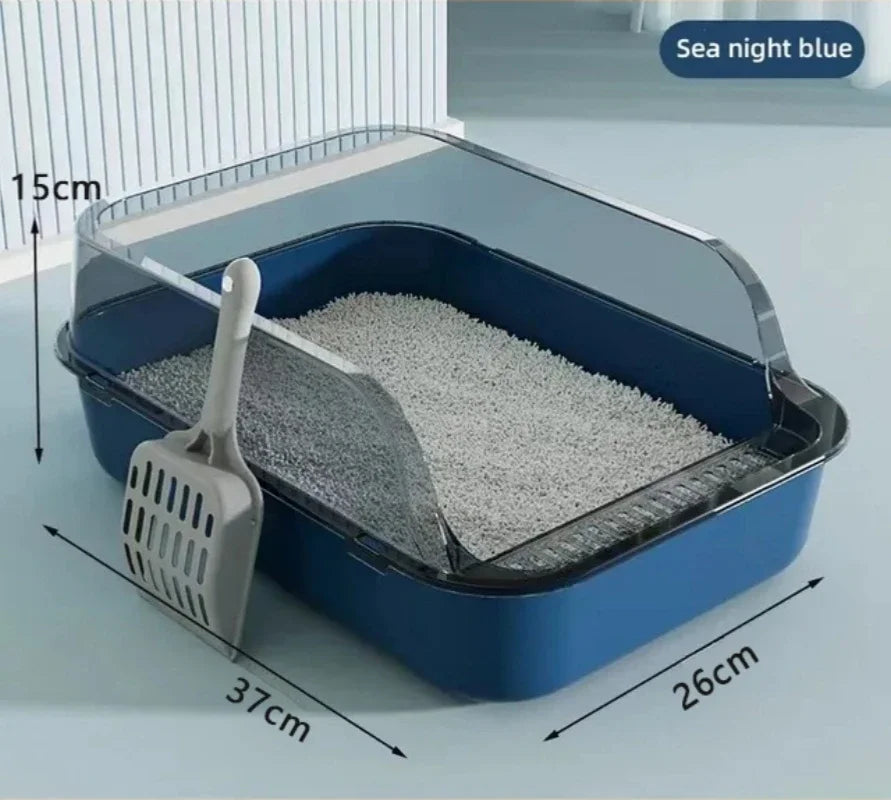 Kitty Sandbox Cat Litter Box Semi-enclosed Splashproof Cat