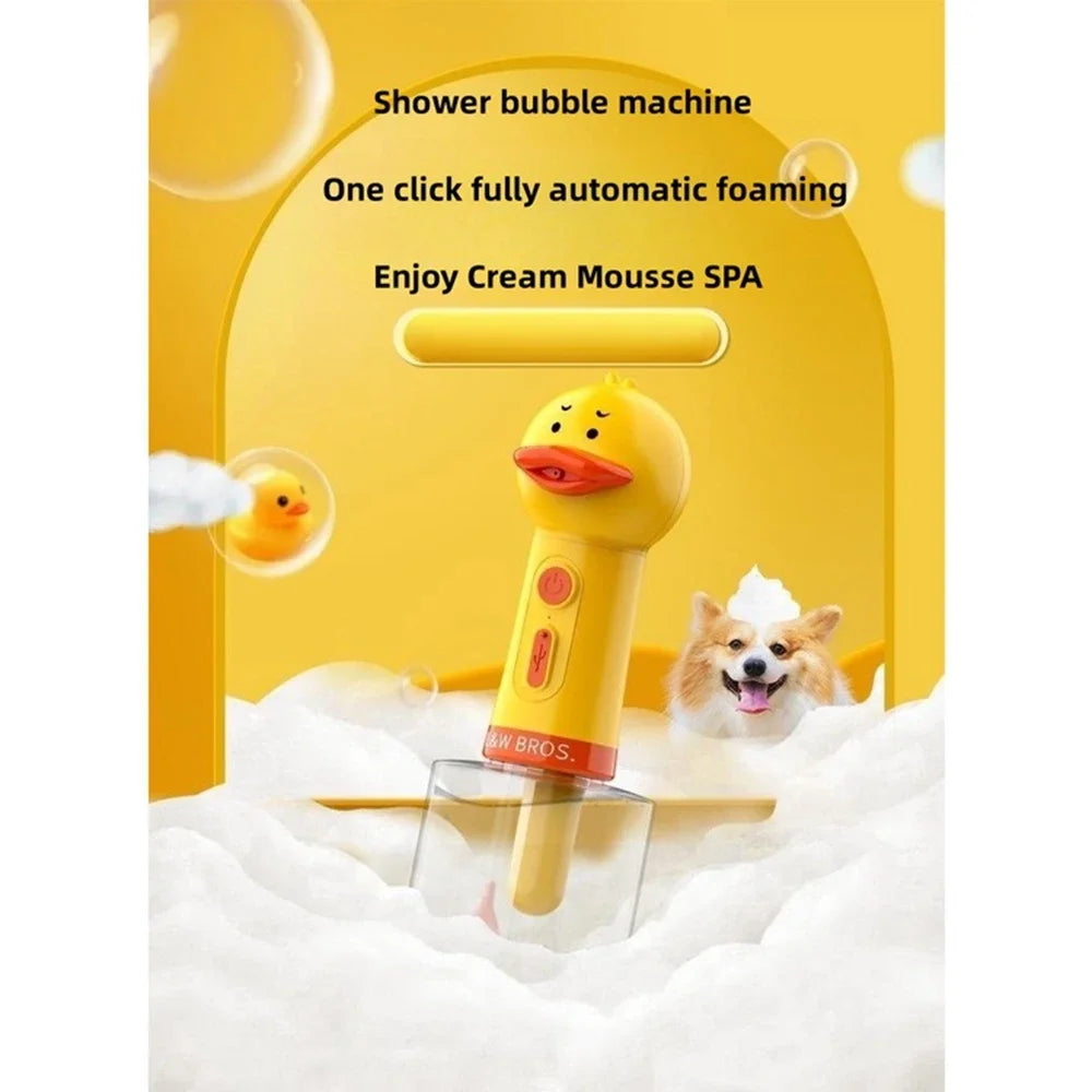 Yellow Duck Pet Cleaning Bathing Electric Foam Machine