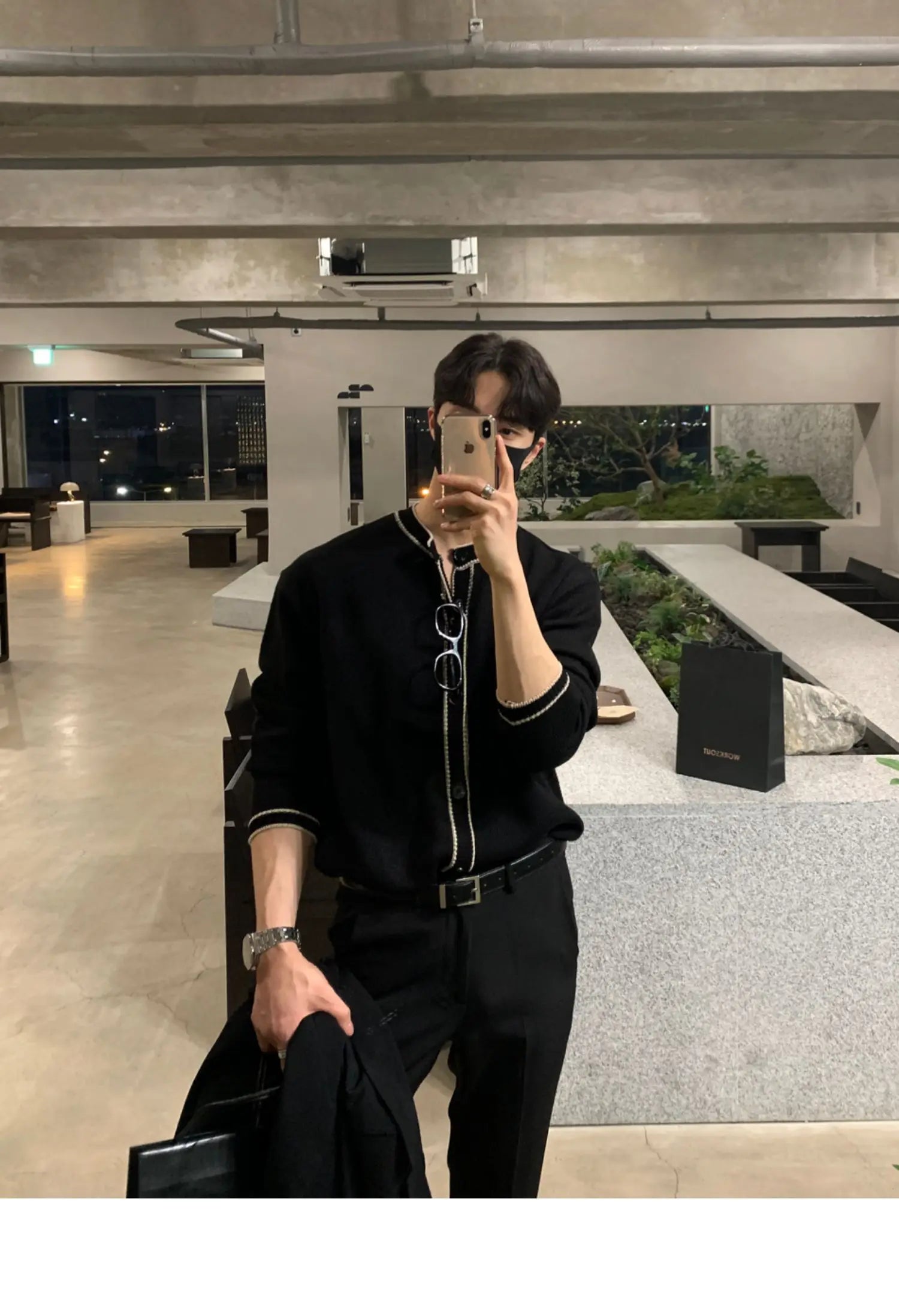 Fashionable Zipper Knitted Sweater Men's