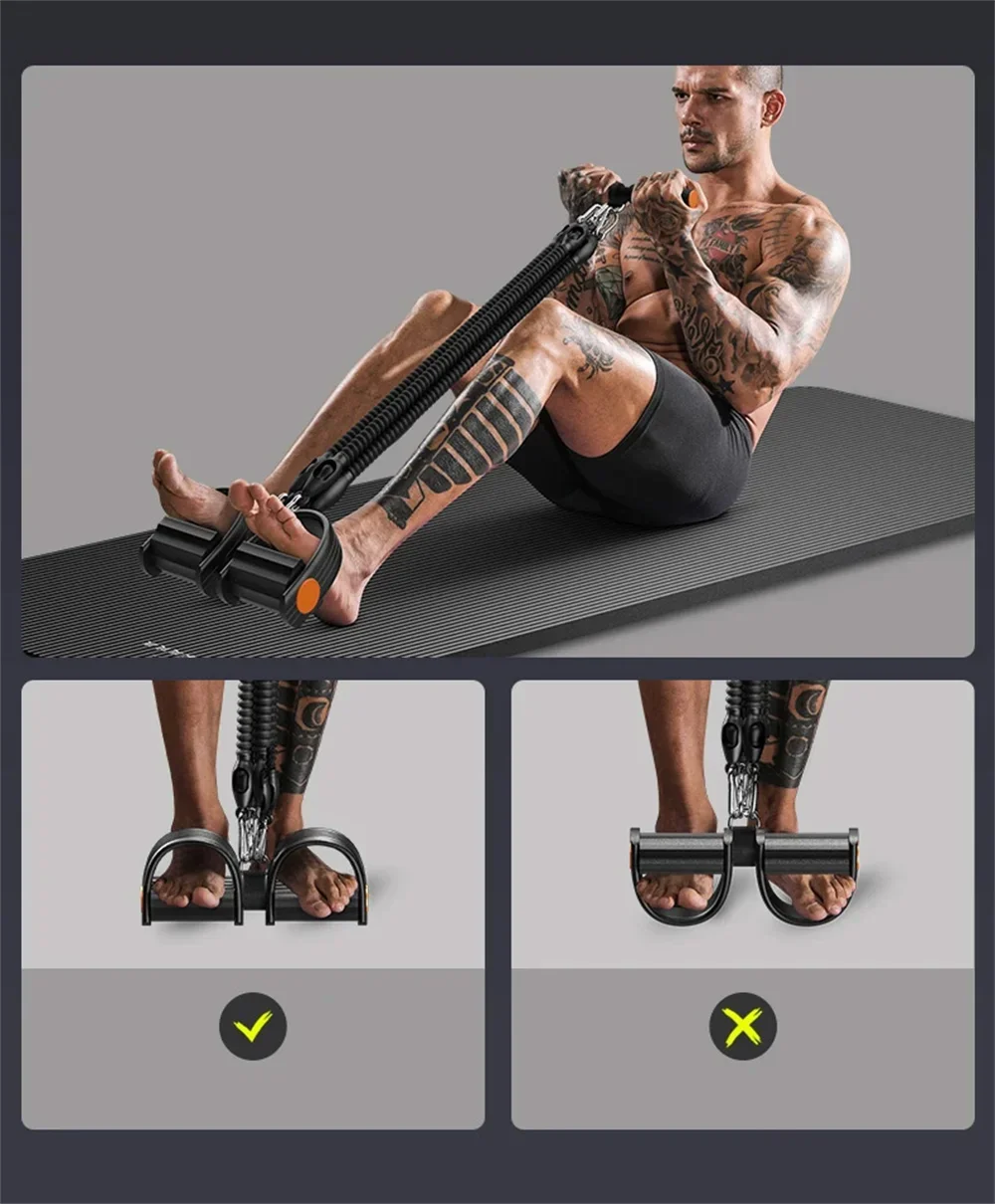 Pedal Type Tensioner Multifunctional Tension Device for men's Fitness,Back, Abdomen, and Abdominal Muscle Training, Pull Rope