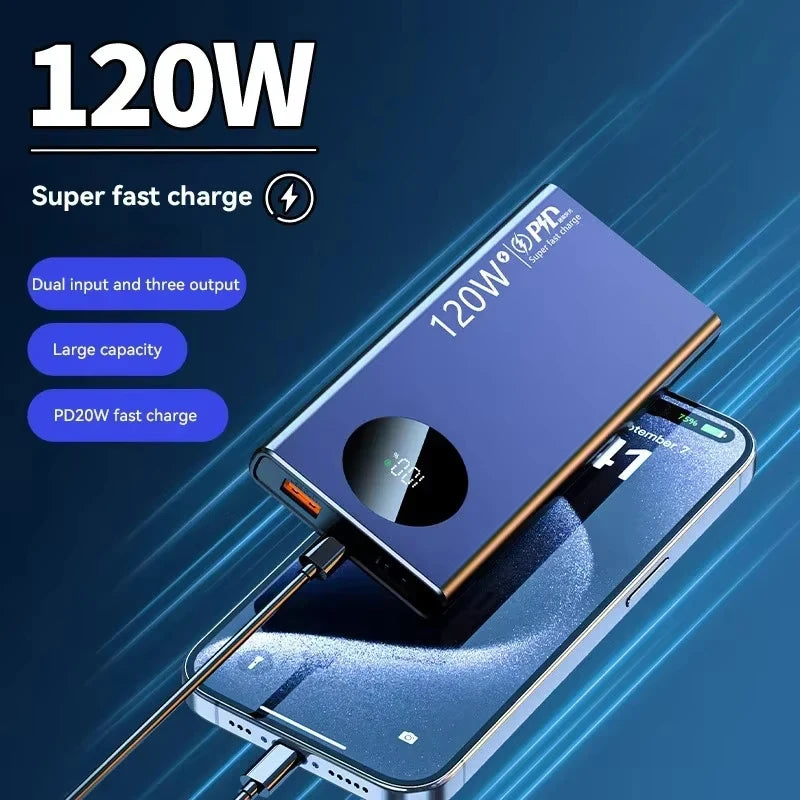Xiaomi 120W 50000mAh High Capacity Power Bank Fast Charging Powerbank Portable Battery Charger For iPhone Samsung Huawei 2025New