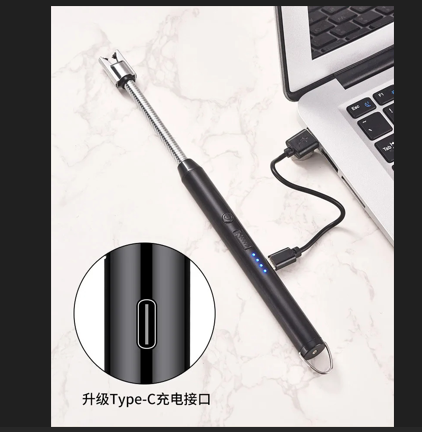 Household portable storage kitchen lighter, windproof arc pulse ignition gun, USB electronic lighter