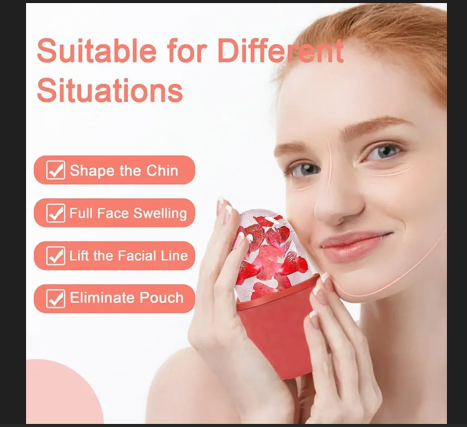 Ice Roller For Face And Eyes Silicone Ice Mold Cooling And Firming Facial Skin Ice Roller Leak-proof Reusable Facial Care Tool