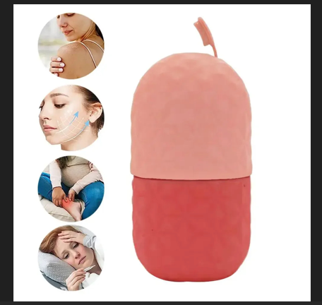 Ice Roller For Face And Eyes Silicone Ice Mold Cooling And Firming Facial Skin Ice Roller Leak-proof Reusable Facial Care Tool