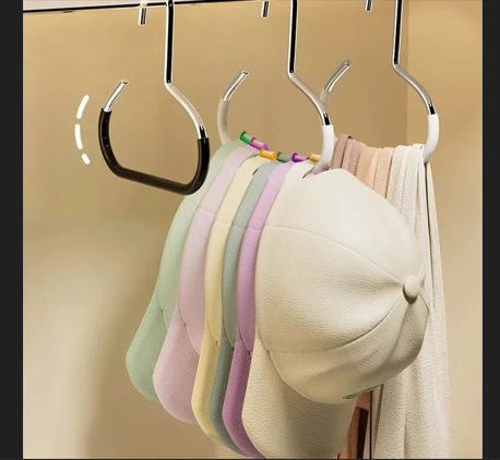 Circle Ring Hat Hanger 8 Hats Display Rack Baseball Cap Organizer Scarf Towel Tie Storage Holder for Closet Bedroom Saving Space