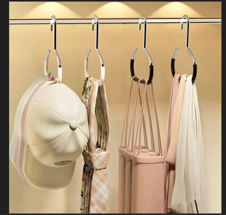 Circle Ring Hat Hanger 8 Hats Display Rack Baseball Cap Organizer Scarf Towel Tie Storage Holder for Closet Bedroom Saving Space