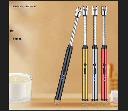 Household portable storage kitchen lighter, windproof arc pulse ignition gun, USB electronic lighter