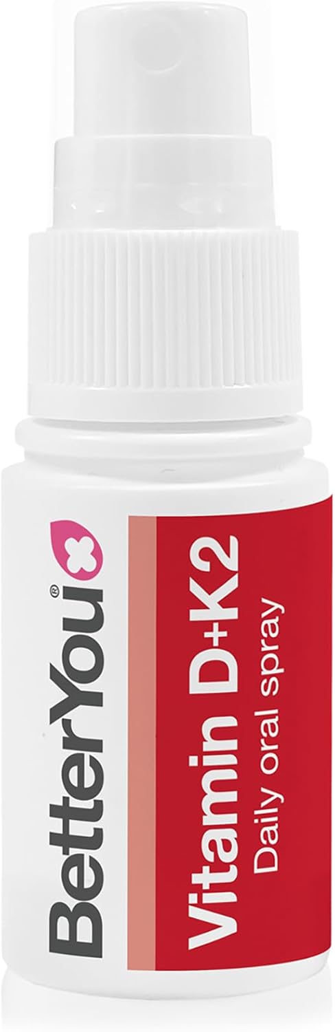 BetterYou Vitamin D3 K2 Oral Spray, Fast Acting Vitamin D 3000 IU + Vitamin K2 (MK7) Supplement, Supports Bones, Teeth, Immune System & Blood Clotting, 1-Month Supply, Natural Peppermint Flavour